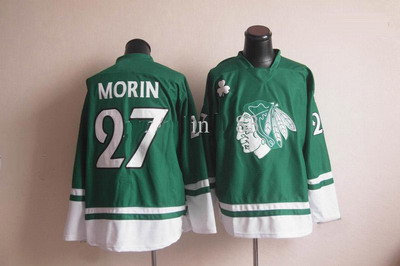 NHL Jerseys Chicago Blackhawks #27 Jeremy Morin green St Patty's Day  Jersey