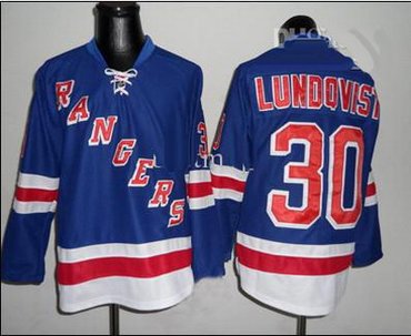 New York Rangers Jerseys #30 Lundovist Blue Jersey New York Rangers Jerseys #30 Lundovist Blue Jersey