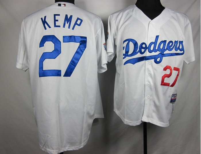 Youth Los Angeles Dodgers 27 Matt Kemp white jerseys