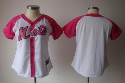 2012 Women Pink Splash Fashion New York Mets Blank white Jerseys