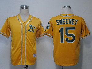 MLB Jerseys Oakland Athletics 15 Sweeney Yellow