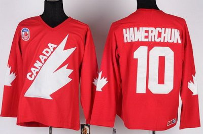 1991 Canada Olympic #10 Hawerchuk Red Throwback NHL Jerseys