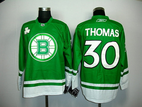 ST PARTYS DAY NHL Boston Bruins 30 THOMAS green