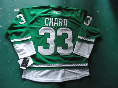 ST PARTYS DAY NHL Boston Bruins 33 Chara green jerseys