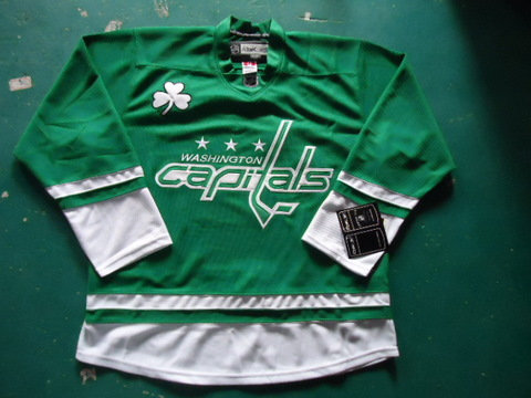 ST PARTYS DAY NHL JERSEYS Washington Capitals blank green jerseys ST PARTYS DAY NHL JERSEYS Washington Capitals blank green jerseys
