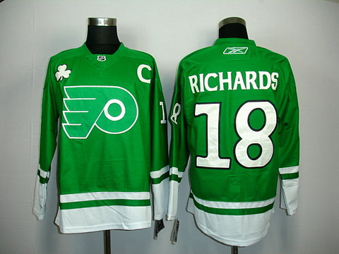 ST PARTYS DAY NHL Philadelphia Flyers 18 RICHARDS jerseys green ST PARTYS DAY NHL Philadelphia Flyers 18 RICHARDS jerseys green