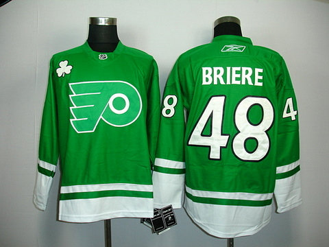 ST PARTYS DAY NHL Philadelphia Flyers 48 BRIERE jerseys green