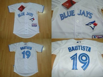2012 Toronto Blue Jays #19 Jose Bautista White Cool base Jerseys