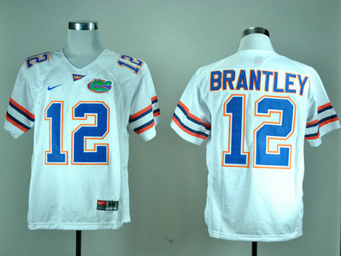 Nike Florida Gators John Brantley 12 White College Football Jerseys