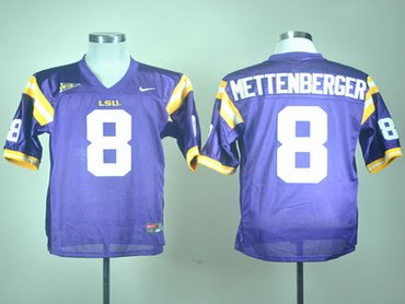 Nike LSU Tigers Zach Mettenberger 8 Purple College Football Jerseys