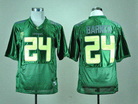Nike Oregon Ducks Kenjon Barner 24 Green Pro Combat Pac-12 College Football Jerseys