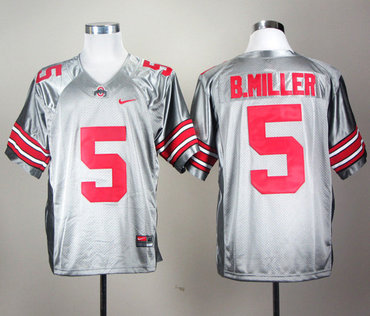 Ohio State Buckeyes Braxton Miller 5 Grey College Football Jersey