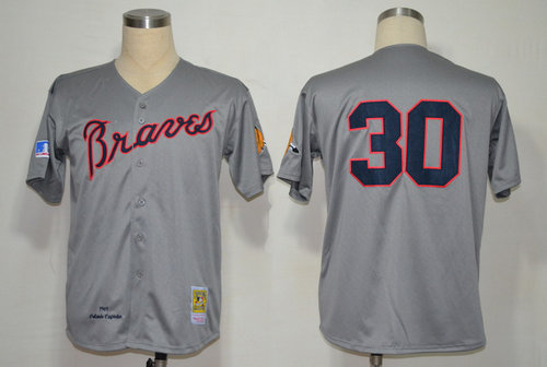 MLB Jerseys Atlanta Braves 30  Grey Cool Base