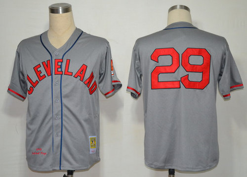 Cleveland Indians 29 Satchel Paige grey Jerseys Cleveland Indians 29 Satchel Paige grey Jerseys