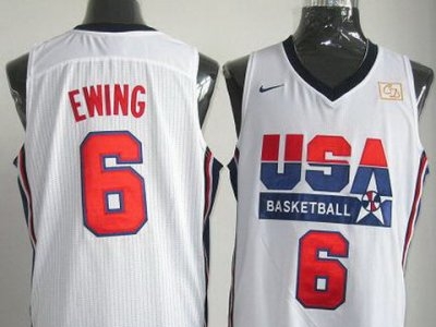 2012 USA Basketball Retro Jerseys #6 Patrick Ewing white Jerseys