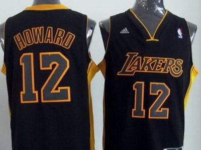 Los Angeles Lakers 12# Dwight Howard Revolution 30 Swingman NBA Jerseys Black Number