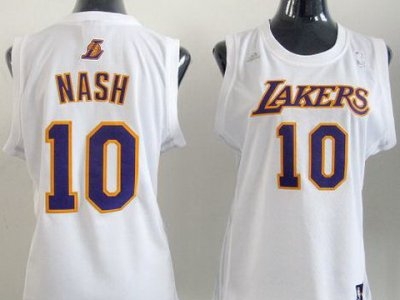 Women Los Angeles Lakers 10 Steve Nash White Revolution 30 Swingman NBA Jerseys