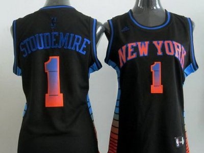 Women New York Knicks 1 Amar'e Stoudemire Black Vibe Fashion Revolution 30 Swingman Jerseys