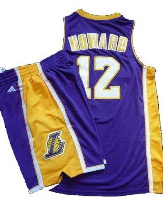 Los Angeles Lakers 12# Dwight Howard Purple Revolution 30 Swingman NBA Jersey & Shorts 