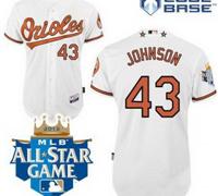 Baltimore Orioles 43# Jim Johnson White Cool Base MLB Jersey W 2012 All-Star Patch