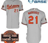 Baltimore Orioles 21# Nick Markakis Grey Cool Base MLB Jersey W 20th Anniversary Patch
