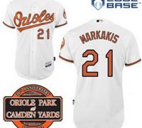 Baltimore Orioles 21# Nick Markakis White Cool Base MLB Jersey W 20th Anniversary Patch Baltimore Orioles 21# Nick Markakis White Cool Base MLB Jersey W 20th Anniversary Patch