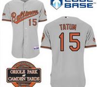 Baltimore Orioles 15# Craig Tatum Grey Cool Base MLB Jersey W 20th Anniversary Patch