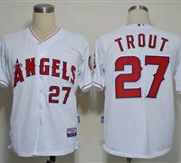 Los Angeles Angels 27 Mike Trout White MLB Jerseys