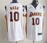 nba los angeles lakers #10 nash white(revolution 30 swingman)