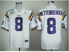 NCAA LSU Tigers #8 Zach Mettenberger White Stitched  white Jersey