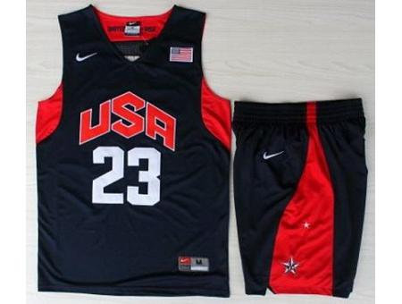 USA Basketball #23 Kyrie Irving Blue Jersey & Shorts 