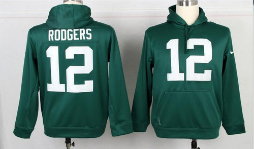 Green Bay Packers 12 Aaron Rodgers Pullover Hoodie Green