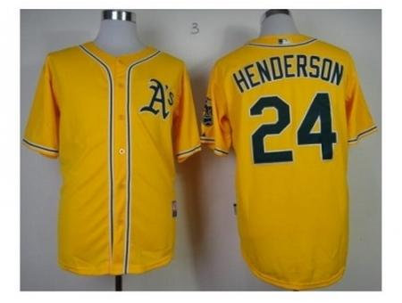 MLB Jerseys Oakland Athletics #24 Henderson yellow(number black)