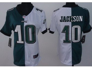 Men NEW Philadelphia Eagles 10 DeSean Jackson Black Green Split NFL Jerseys