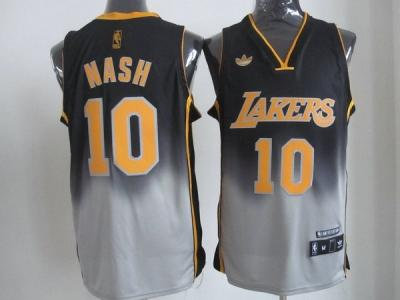 nba los angeles lakers #10 nash grey-black jerseys