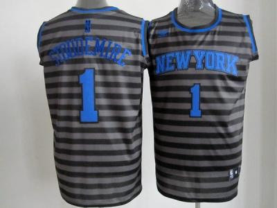 nba new york knicks #1 stoudemire grey(black strip)