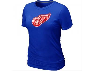 Women NHL Detroit Red Wings Big & Tall Logo Blue T-Shirt