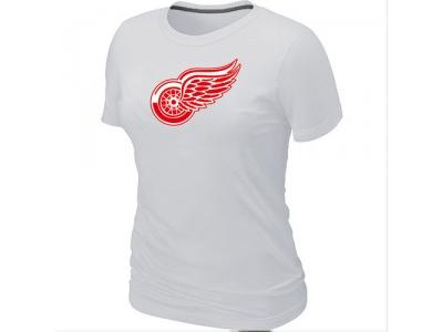 Women NHL Detroit Red Wings Big & Tall Logo White T-Shirt