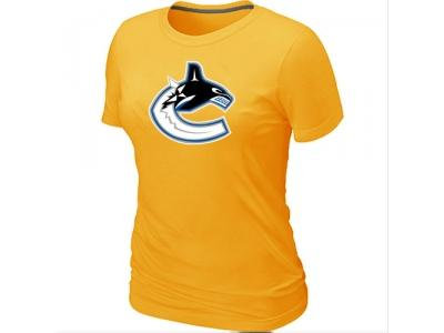 Women NHL Vancouver Canucks Big & Tall Logo Yellow T-Shirt