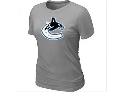 Women NHL Vancouver Canucks Big & Tall Logo L.Grey T-Shirt