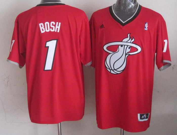 Miami Heat #1 Chris Bosh Red 2013 Christmas Day Swingman Stitched NBA Jerseys