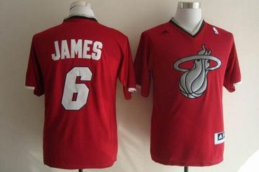 Miami Heat #6 LeBron James Red 2013 Christmas Day Swingman Stitched NBA Jerseys