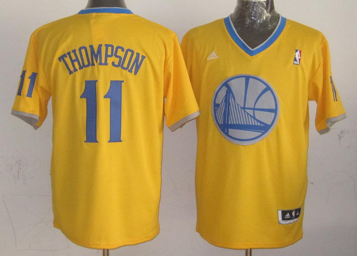 Golden State Warriors #11 Klay Thompson Gold 2013 Christmas Day Swingman Stitched NBA Jerseys