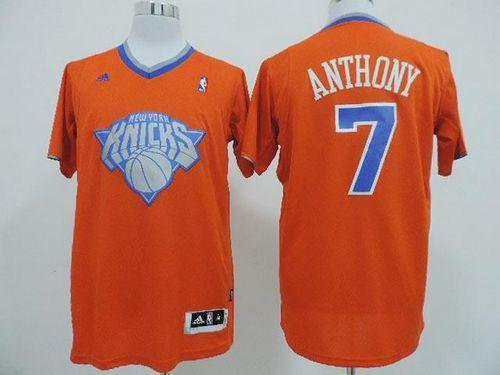 New York Knicks #7 Carmelo Anthony Orange 2013 Christmas Day Swingman Stitched NBA Jerseys