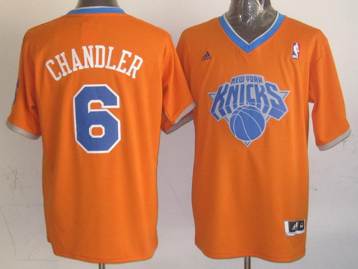 New York Knicks #6 Tyson Chandler Orange 2013 Christmas Day Swingman Stitched NBA Jerseys