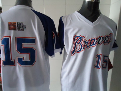 MLB Jerseys Atlanta Braves 15# White Jerseys