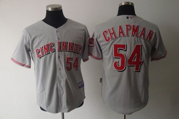 MLB Jerseys Cincinnati Reds 54 CHAPMAN grey