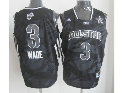 2013 nba all star miami heat #3 dwyane wade grey jerseys