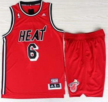 Miami Heat 6 LeBron James Red Hardwood Classics Revolution 30 Swingman NBA 