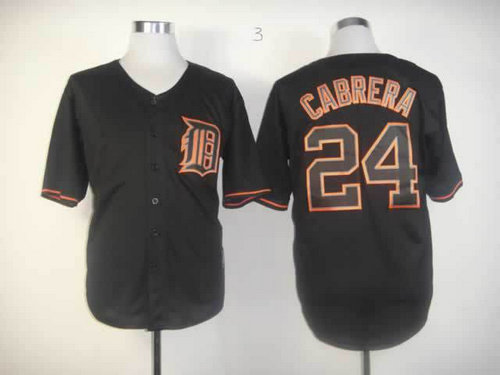 mlb jerseys detroit tigers 24 Miguel Cabrera black(fashion)